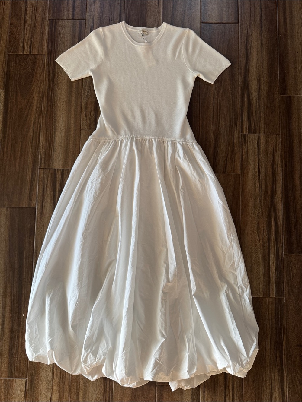 NWT Moon River Bubble Skirt Midi Dress in White Medium - Picture 2 of 15